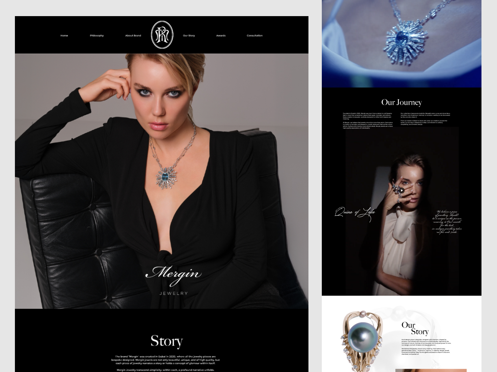 English website design for a Dubai jewelry brand